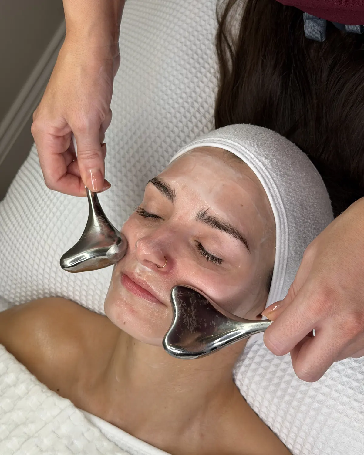 Sculpting tools used during a bespoke facial